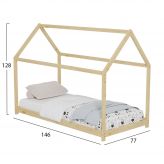 Παιδικό Κρεβάτι PEPE Montessori HM678.01 Φυσικό 140x70εκ