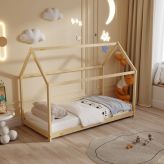 Παιδικό Κρεβάτι PEPE Montessori HM678.01 Φυσικό 140x70εκ