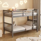 Παιδικό Κρεβάτι Κουκέτα LANTAI HM682.05 Γκρι 190x90εκ