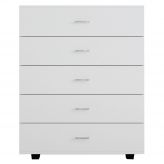 Συρταριέρα Μελαμίνης Με 5 Συρτάρια HM8995.03 Λευκή 80Χ40Χ100εκ