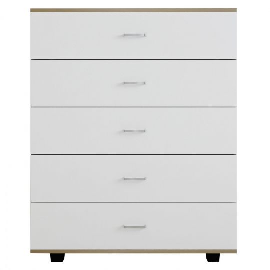 Συρταριέρα Μελαμίνης Με 5 Συρτάρια HM8995.04 Sonama Λευκή 80Χ40Χ100εκ