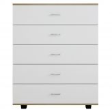 Συρταριέρα Μελαμίνης Με 5 Συρτάρια HM8995.04 Sonama Λευκή 80Χ40Χ100εκ
